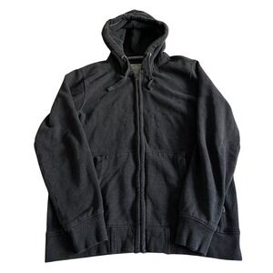 Fat Face Brand Men's Hoodie Large Gray Full Zip Sweatshirt Pockets 100% Cotton